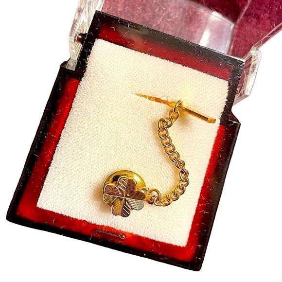 Vintage Four leaf clover tie pin - Picture 1 of 6
